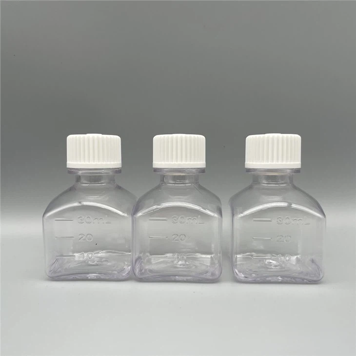 Laboratorij Factory 10ml 30ml 60ml 125ml 250ml 500ml Pet sterilna serumska kultura stanica Prozirna plastična boca s reagensom široka usta